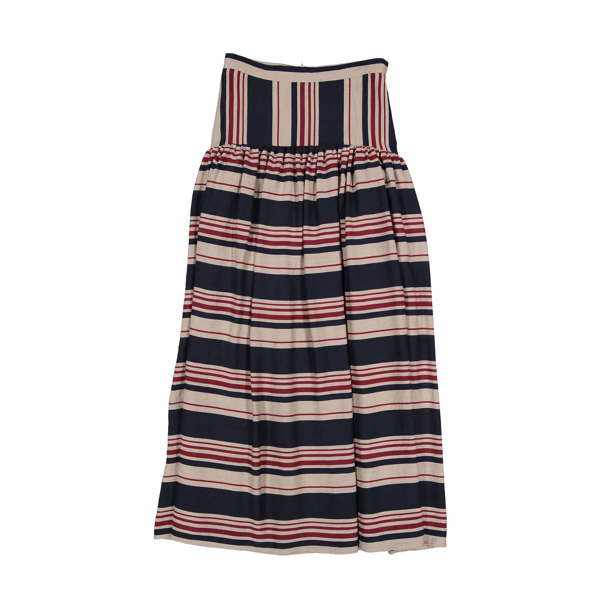 Ava and Lu Navy Multi Striped Drop Waiste Skirt