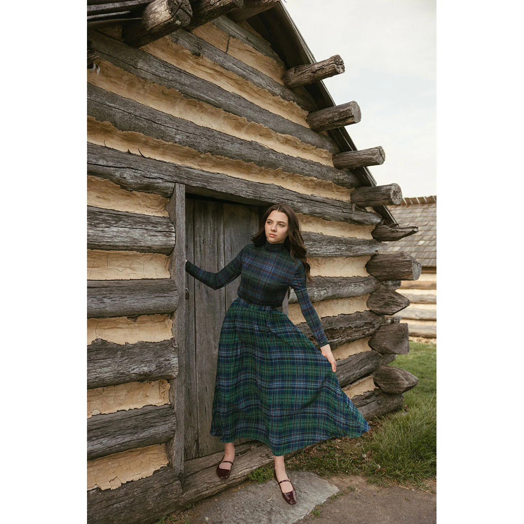 Ava and Lu Navy Plaid Turtleneck - Image 3