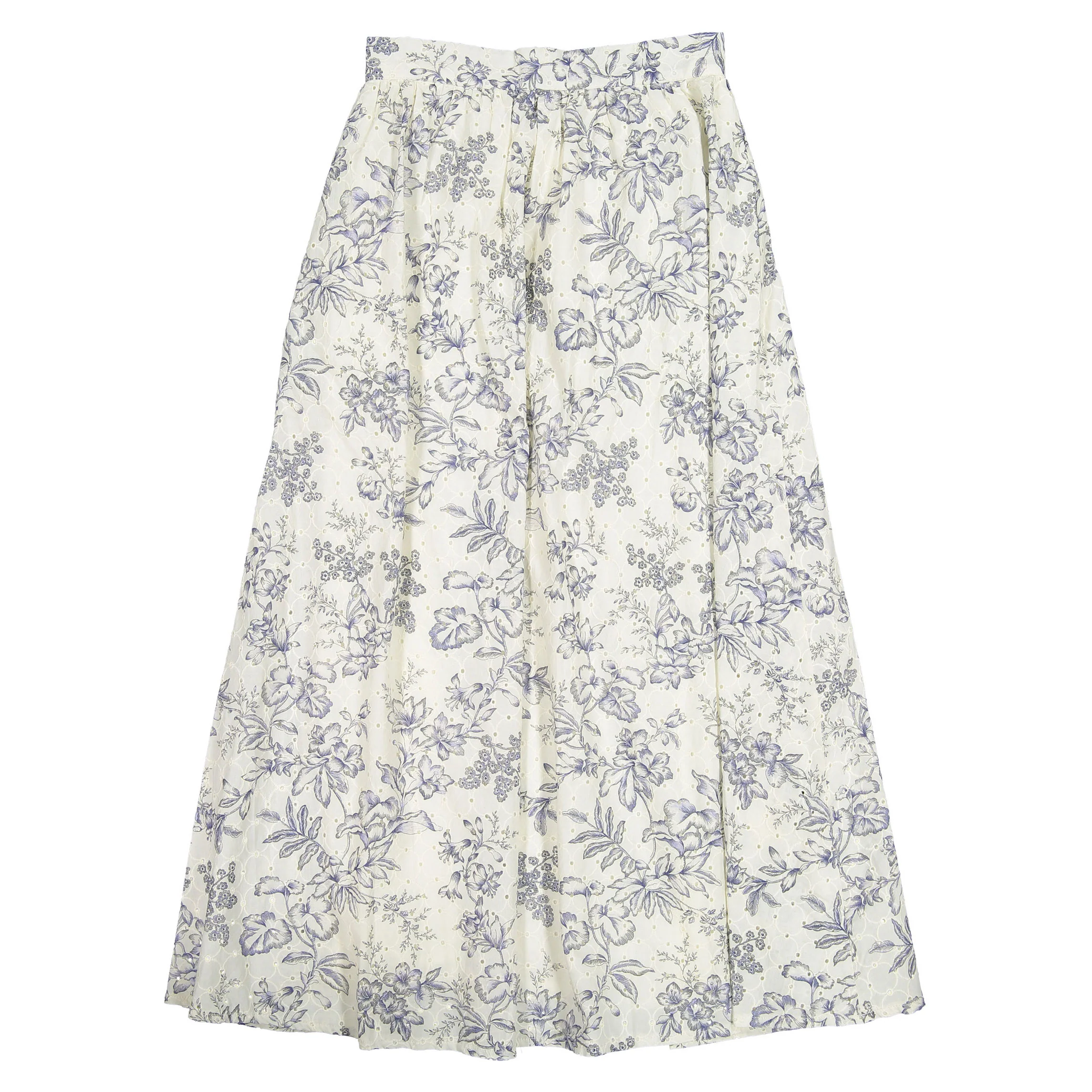 Ava and Lu Off White Eyelet Floral Skirt