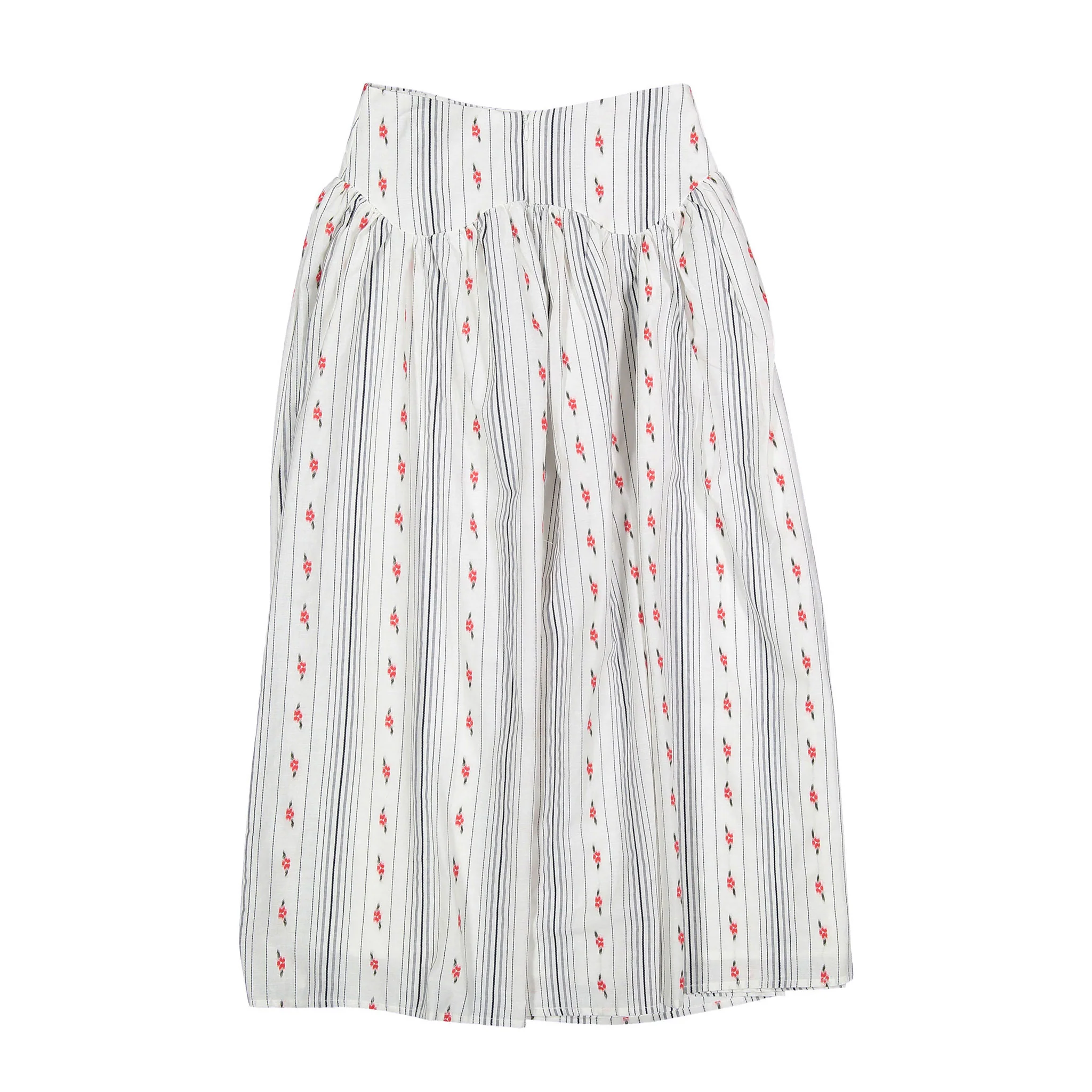 Ava and Lu Pinstripe Roses Dropwaiste Skirt - Image 2