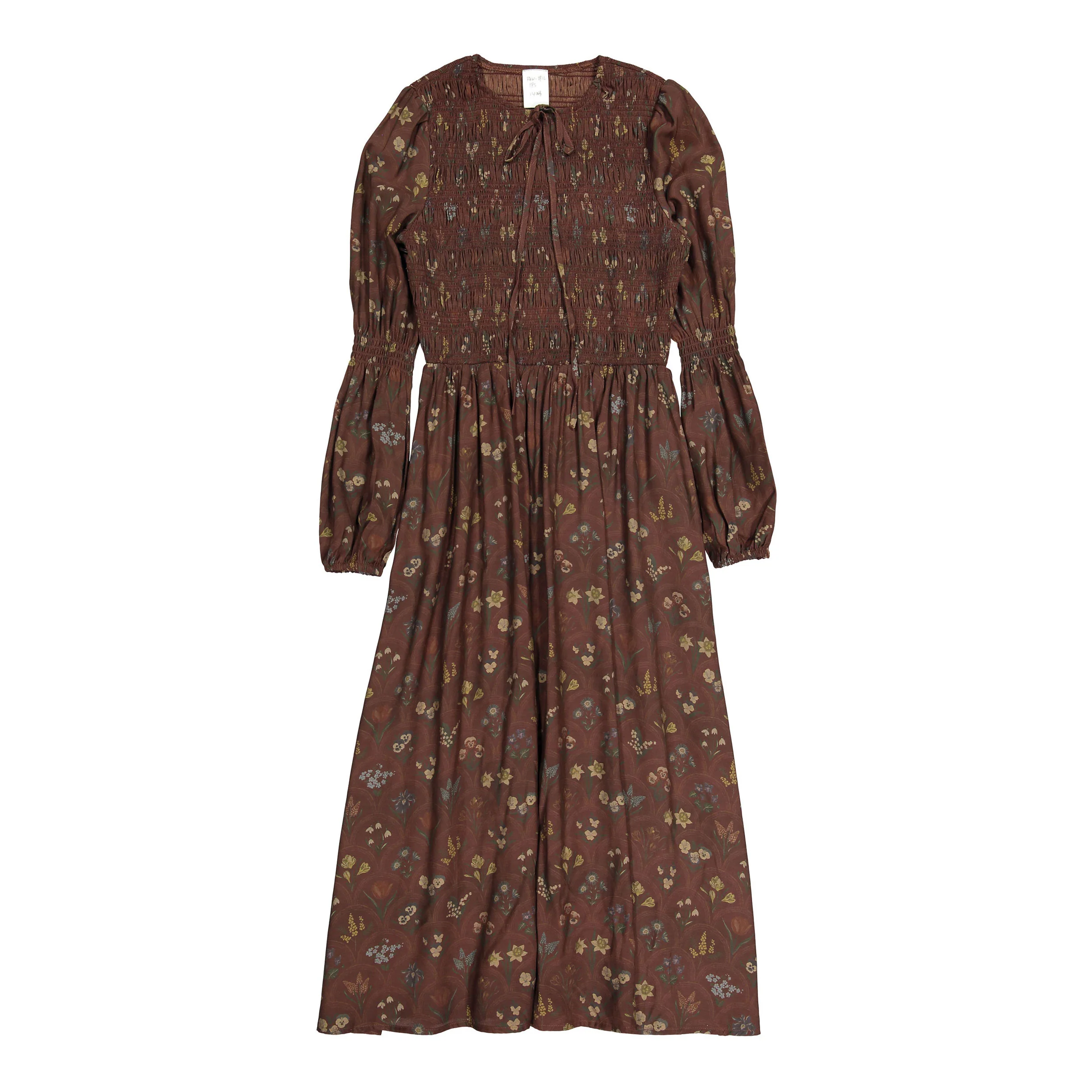 Ava and Lu Rust Floral Smocked Dress