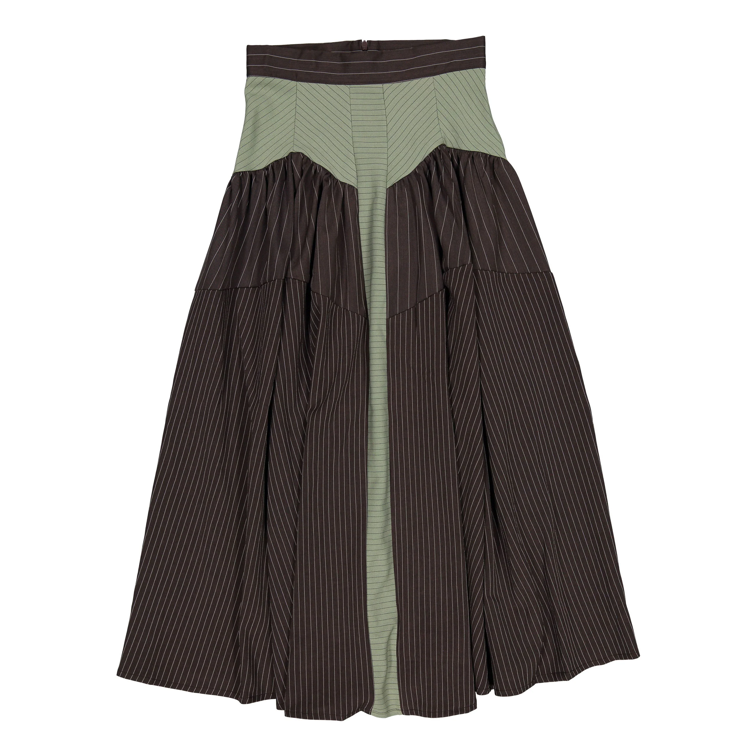Ava and Lu Taupe Pin Stripe Drop Waiste Skirt