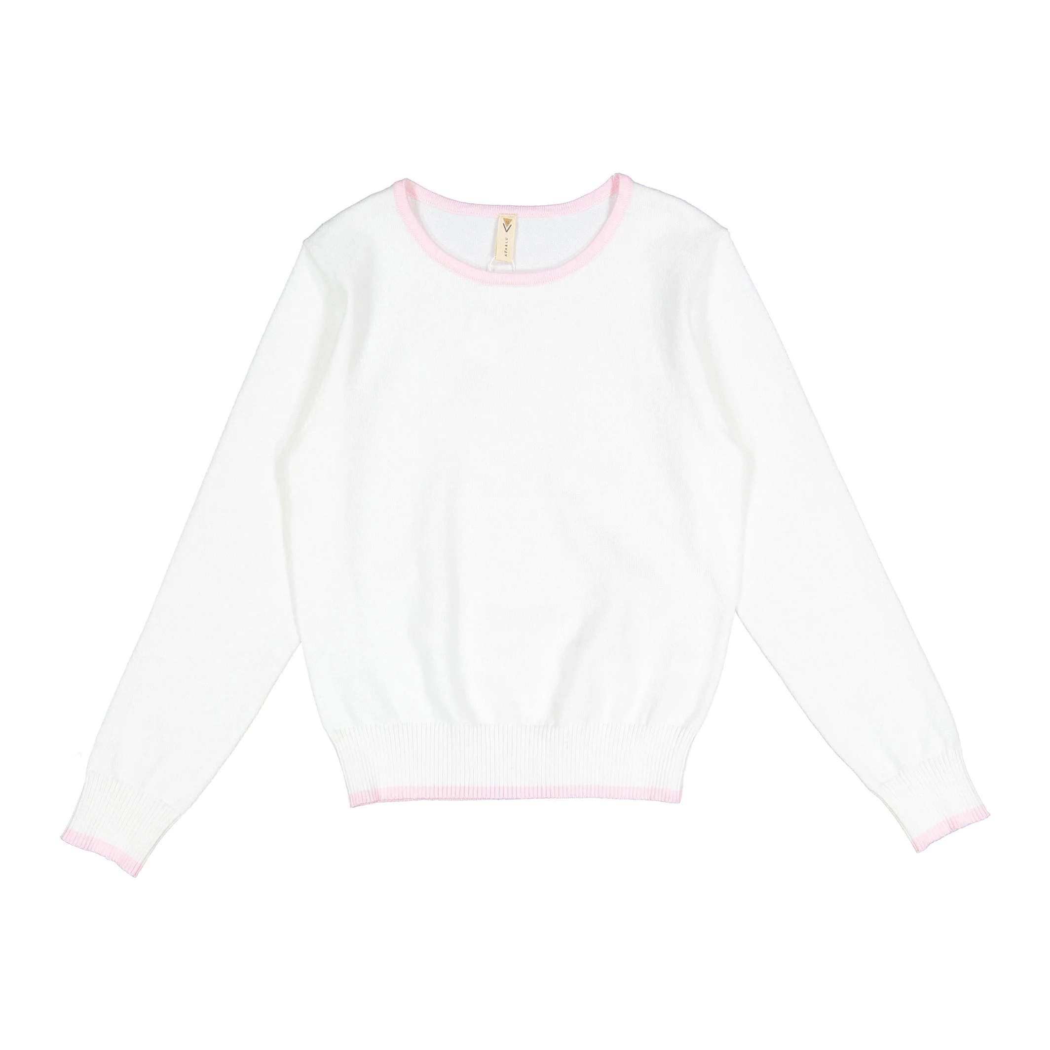 Ava and Lu White Crewneck Sweater