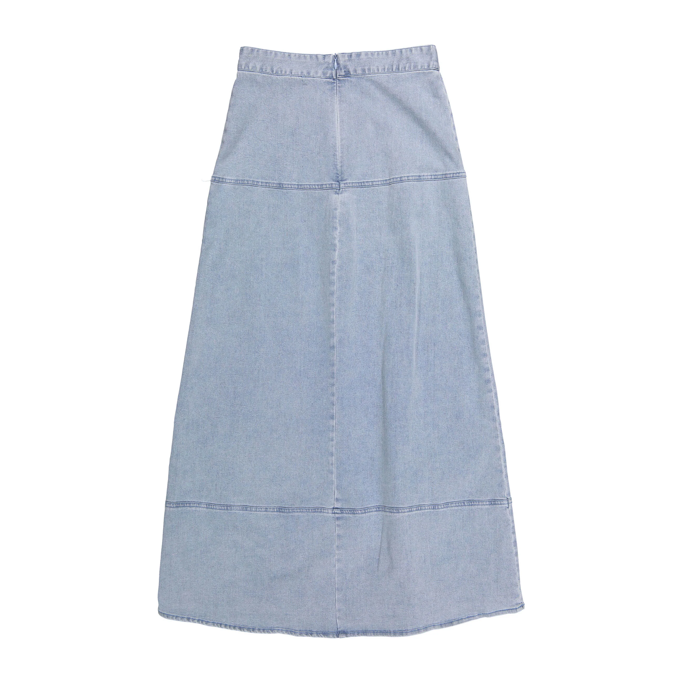 Ava Jeans Light Denim Wash Drop Waist Skirt - Image 2