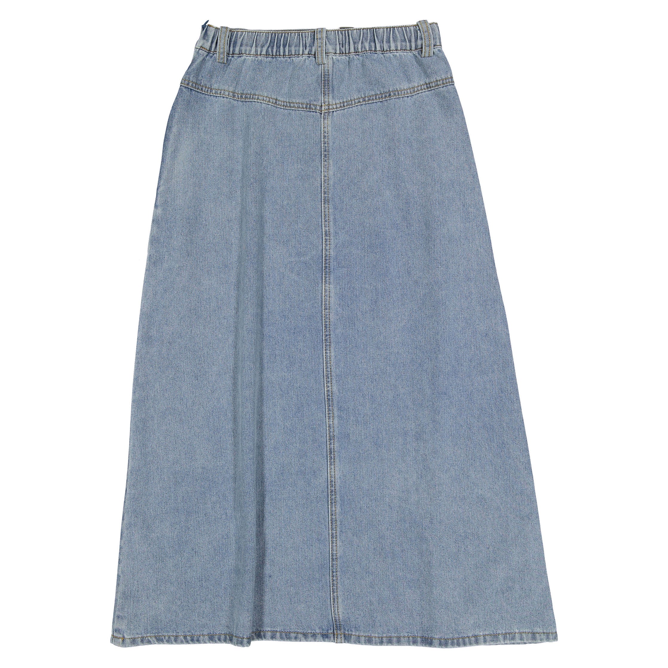 Ava Jeans Washed Blue Denim Belted Skirt - Image 2