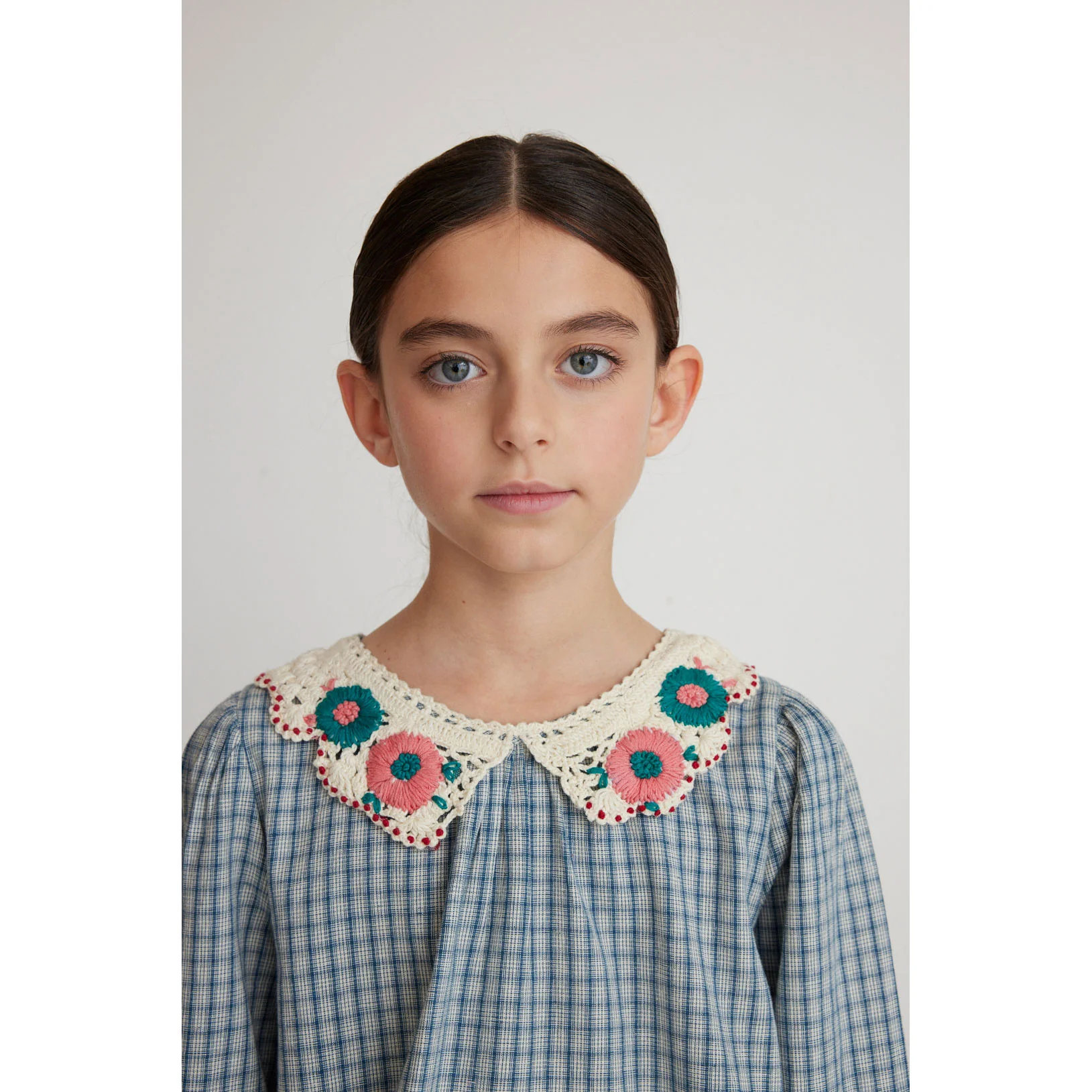 Bebe Organic Blue Check Rhea Blouse - Image 3
