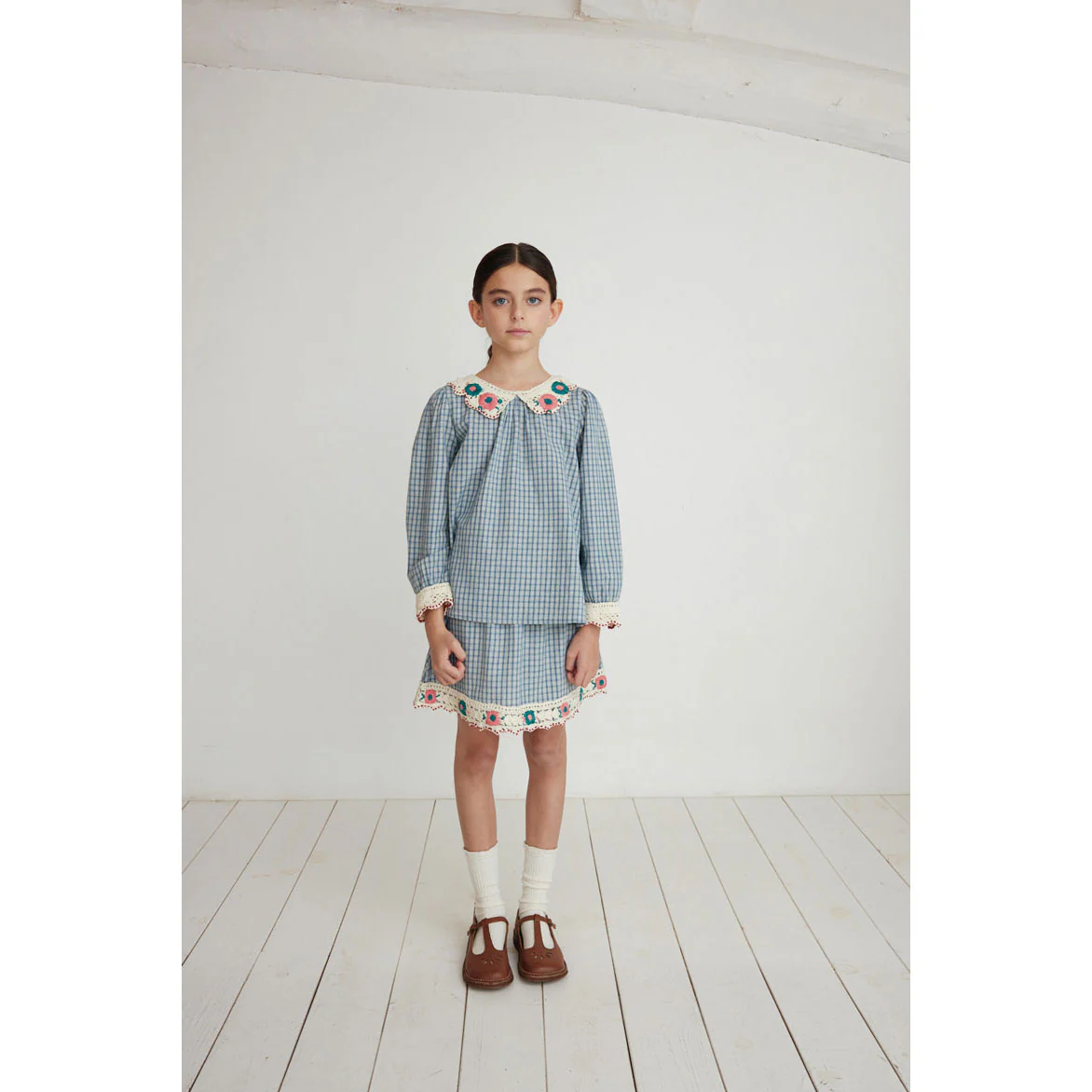 Bebe Organic Blue Check Rhea Skirt - Image 2