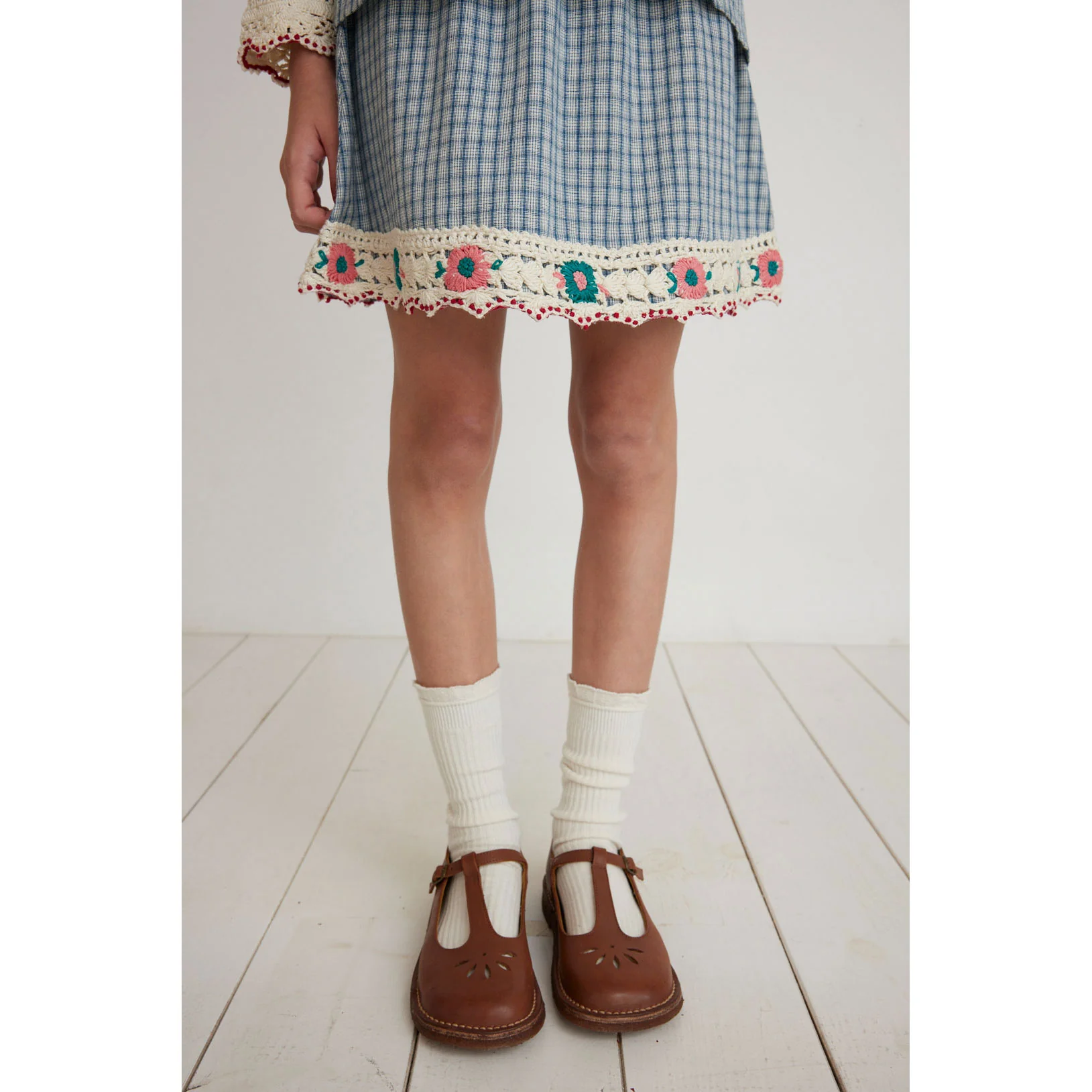Bebe Organic Blue Check Rhea Skirt - Image 3