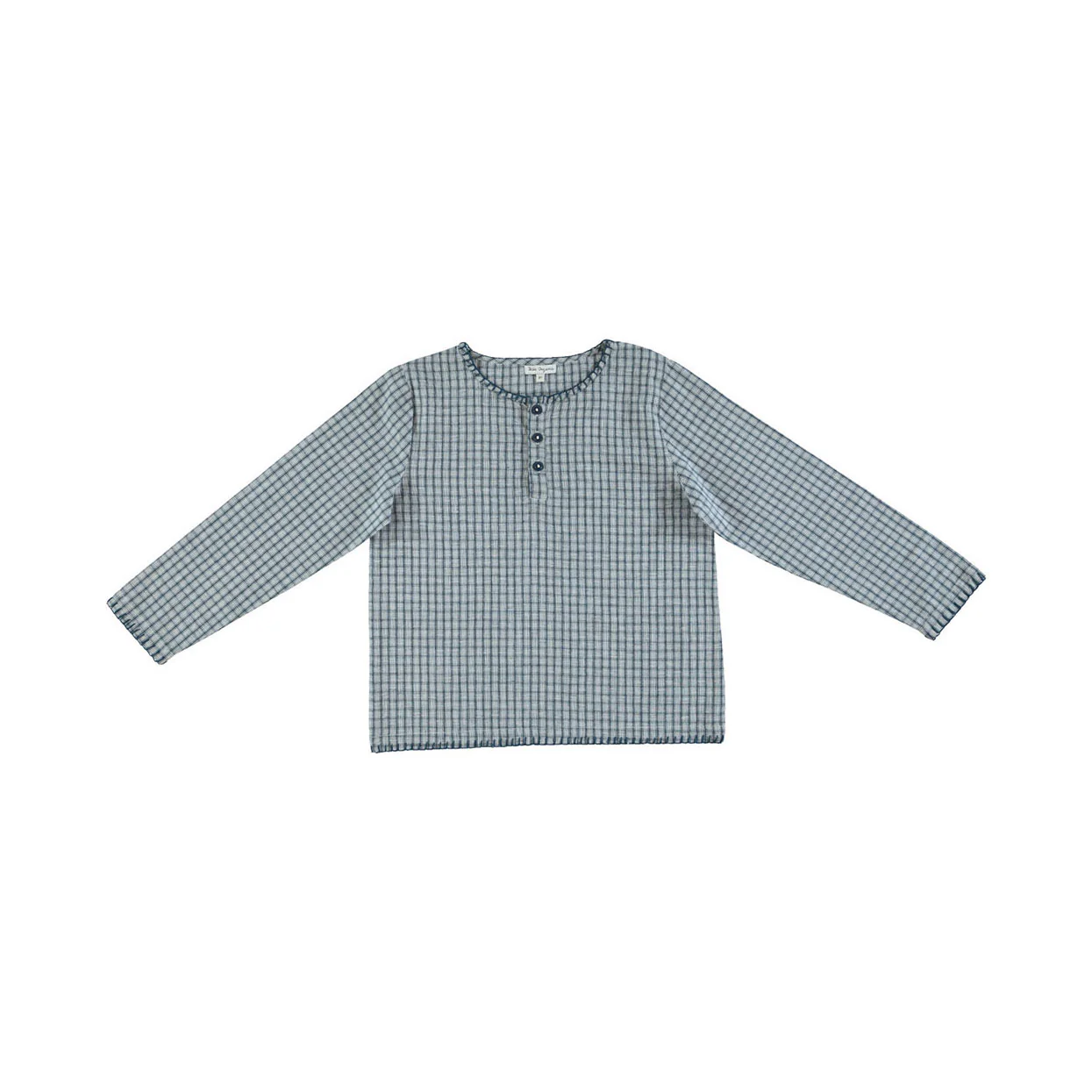 Bebe Organic Blue Check Rigel Shirt