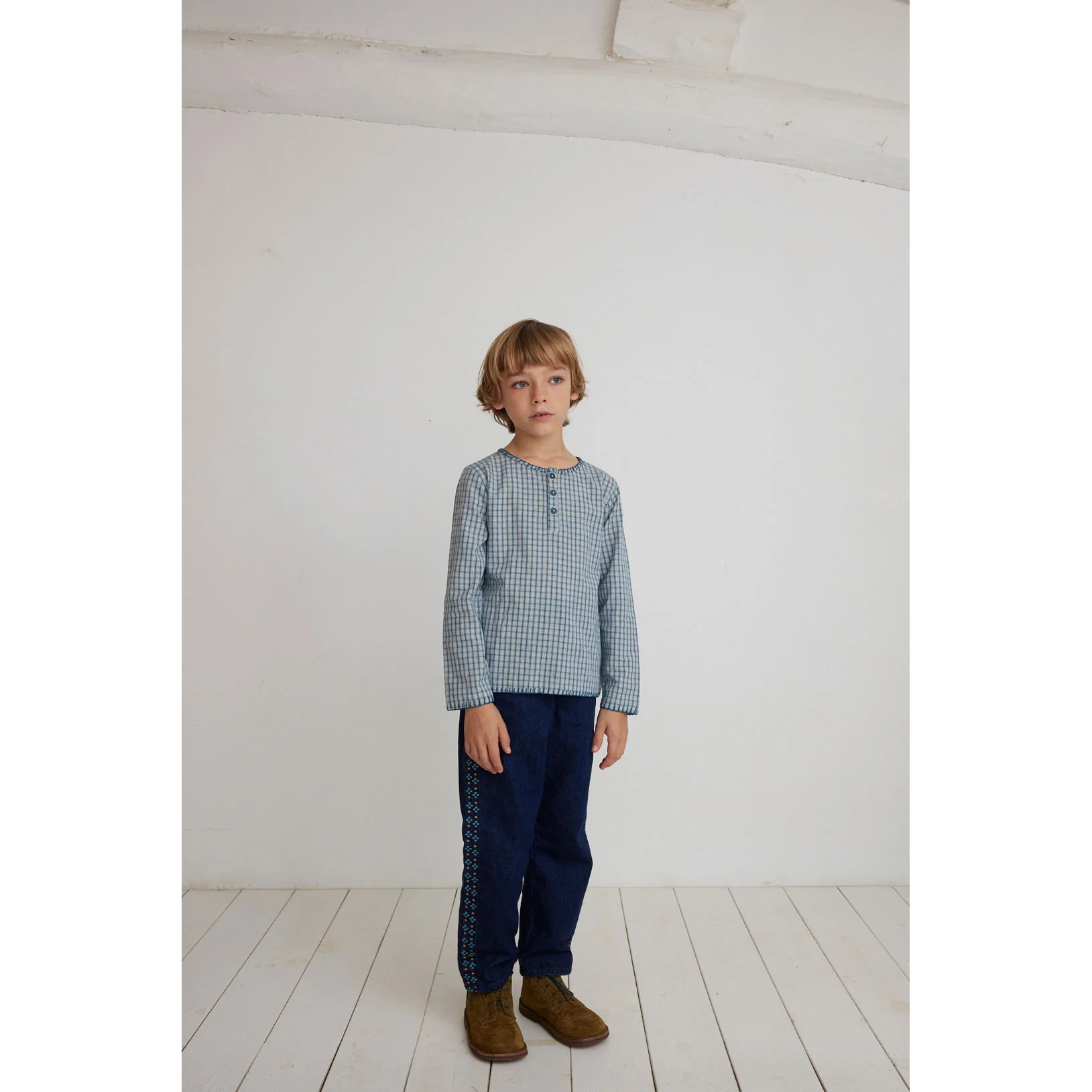 Bebe Organic Blue Check Rigel Shirt - Image 2