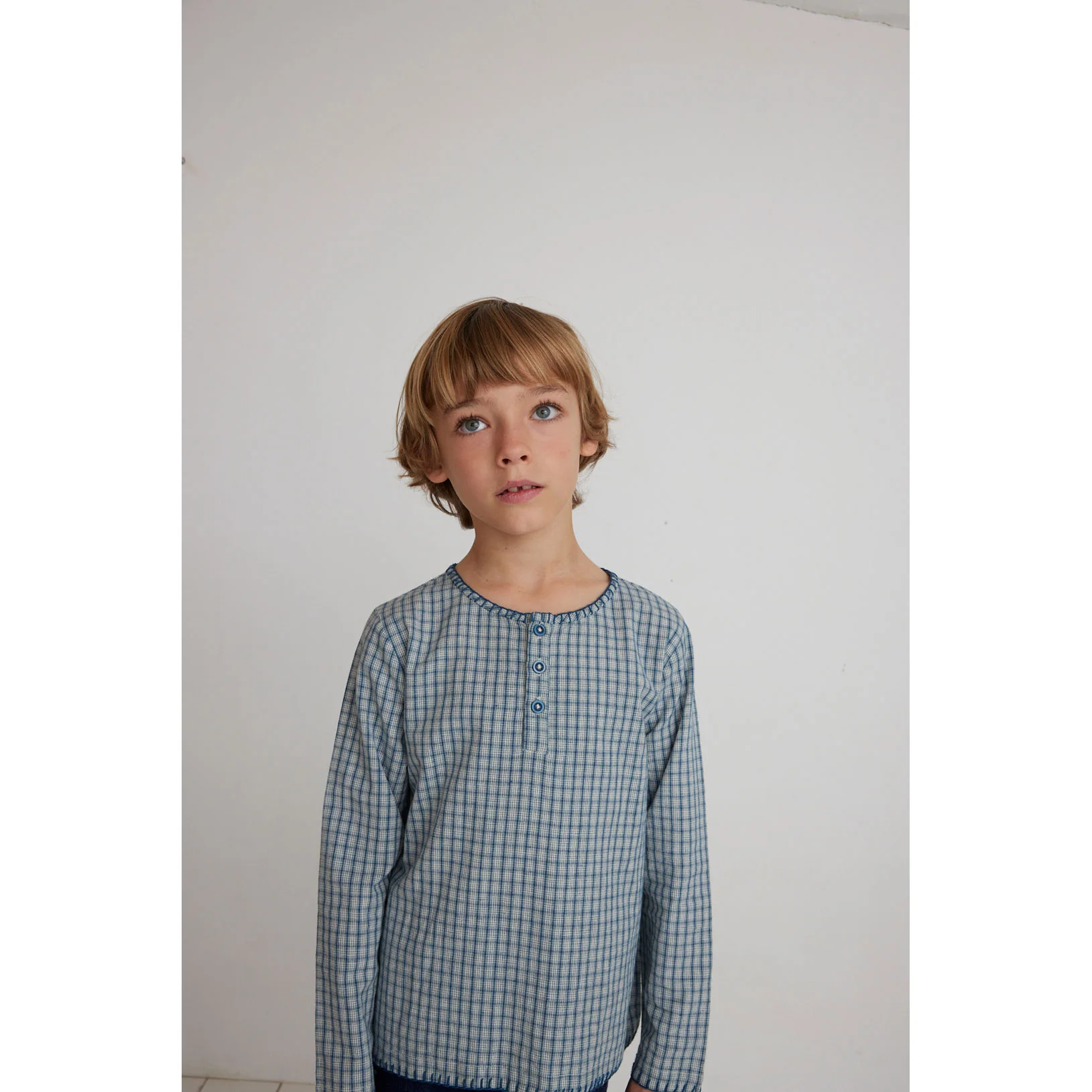 Bebe Organic Blue Check Rigel Shirt - Image 3