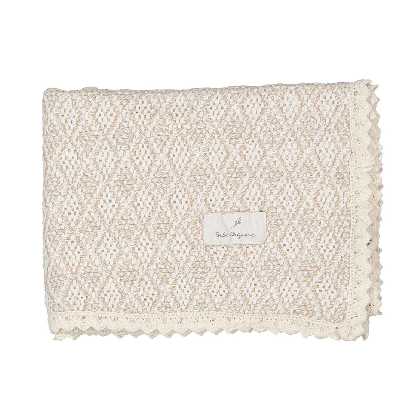 Bebe Organic Brown Crochet Blanket
