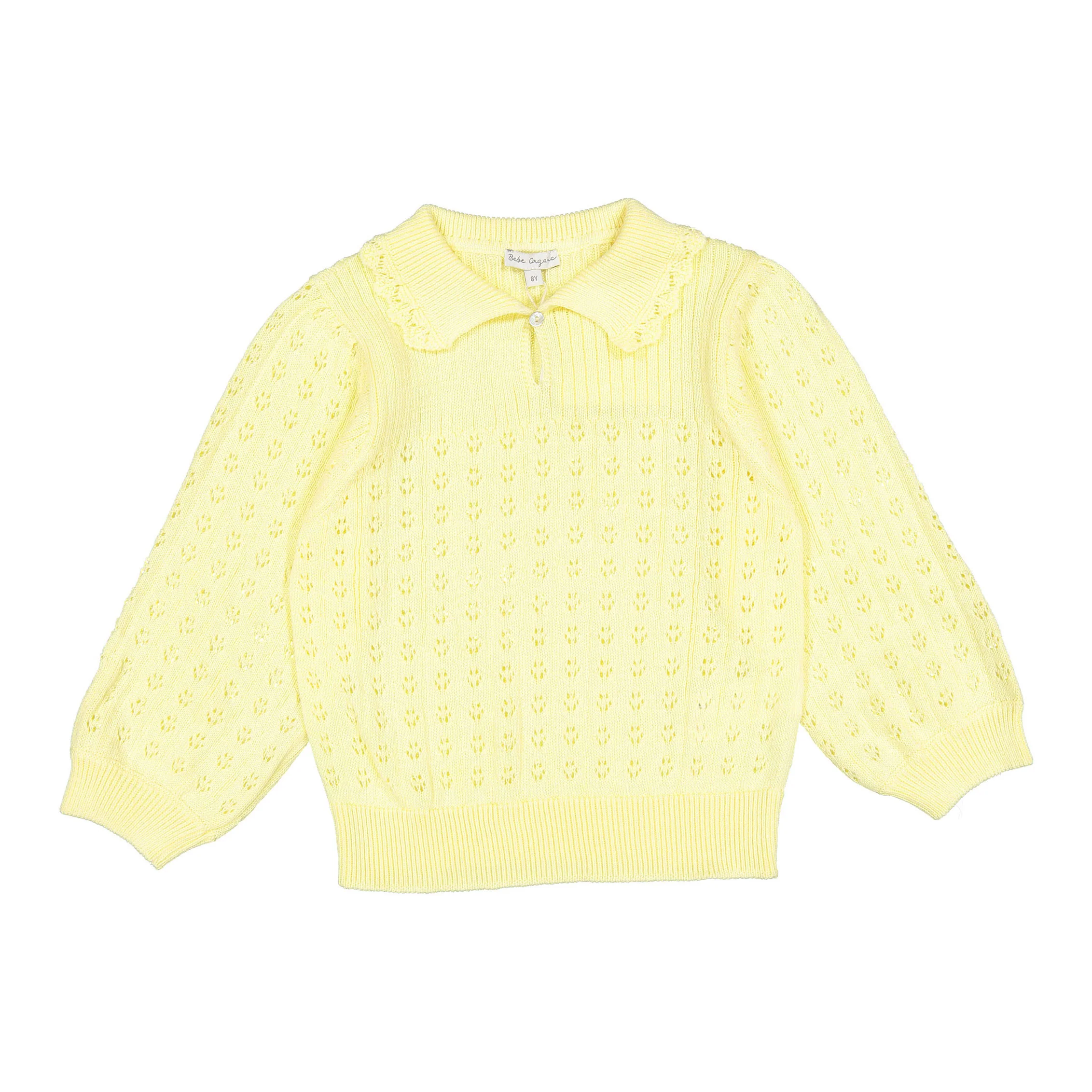 Bebe Organic Butter Yellow Knit Summer Special Sweater