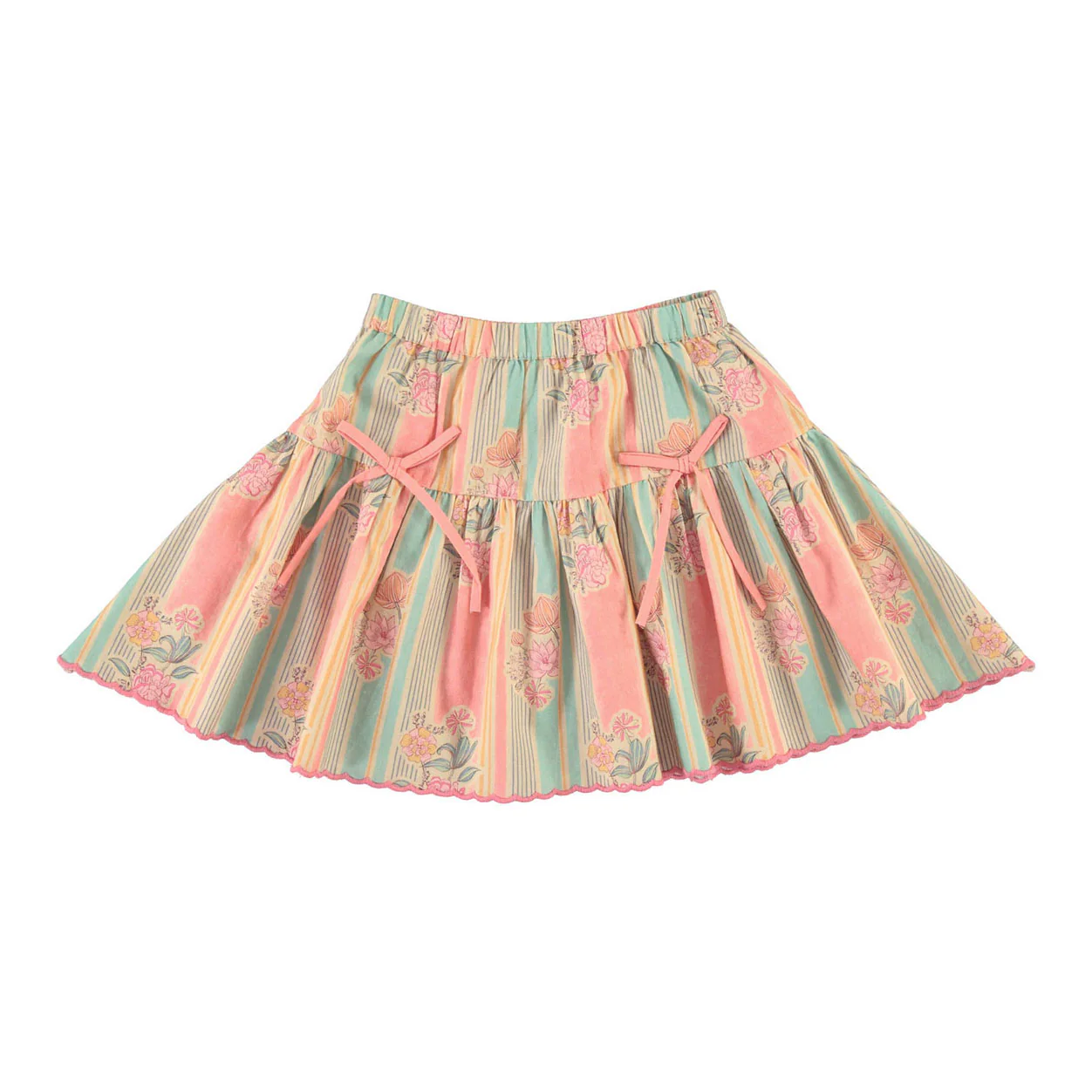 Bebe Organic Floral Stripe Florence Skirt