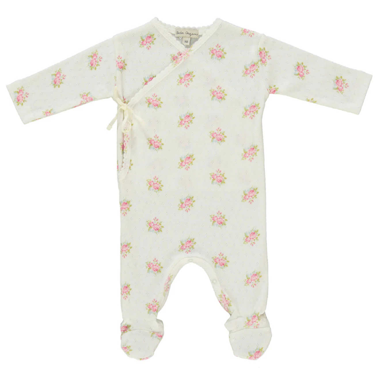Bebe Organic Garden Pointelle Esme Wrap Overall