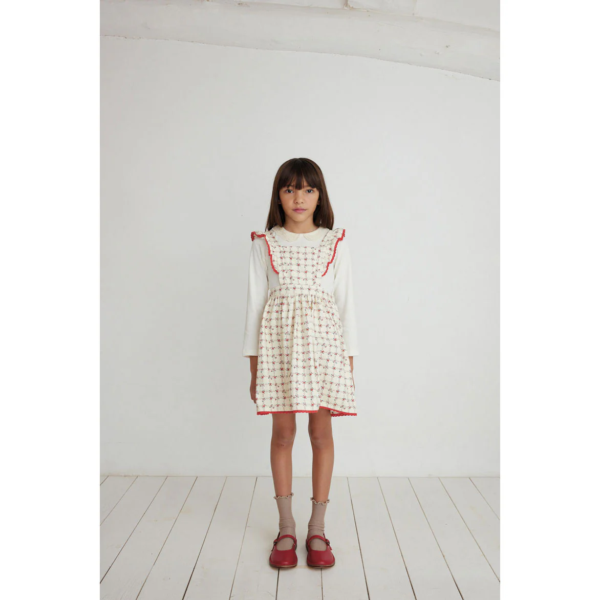 Bebe Organic Geometric Roses Lissy Apron Dress - Image 2