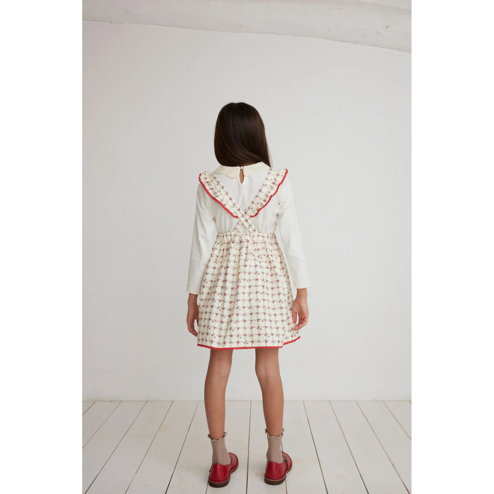 Bebe Organic Geometric Roses Lissy Apron Dress - Image 3