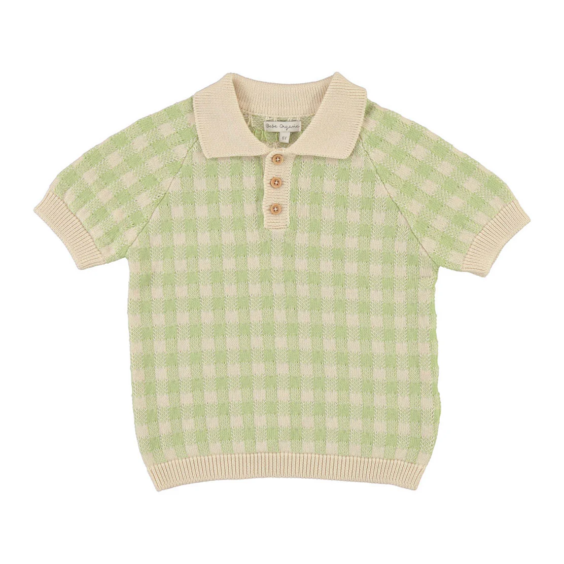 Bebe Organic Gingham Knit June Polo