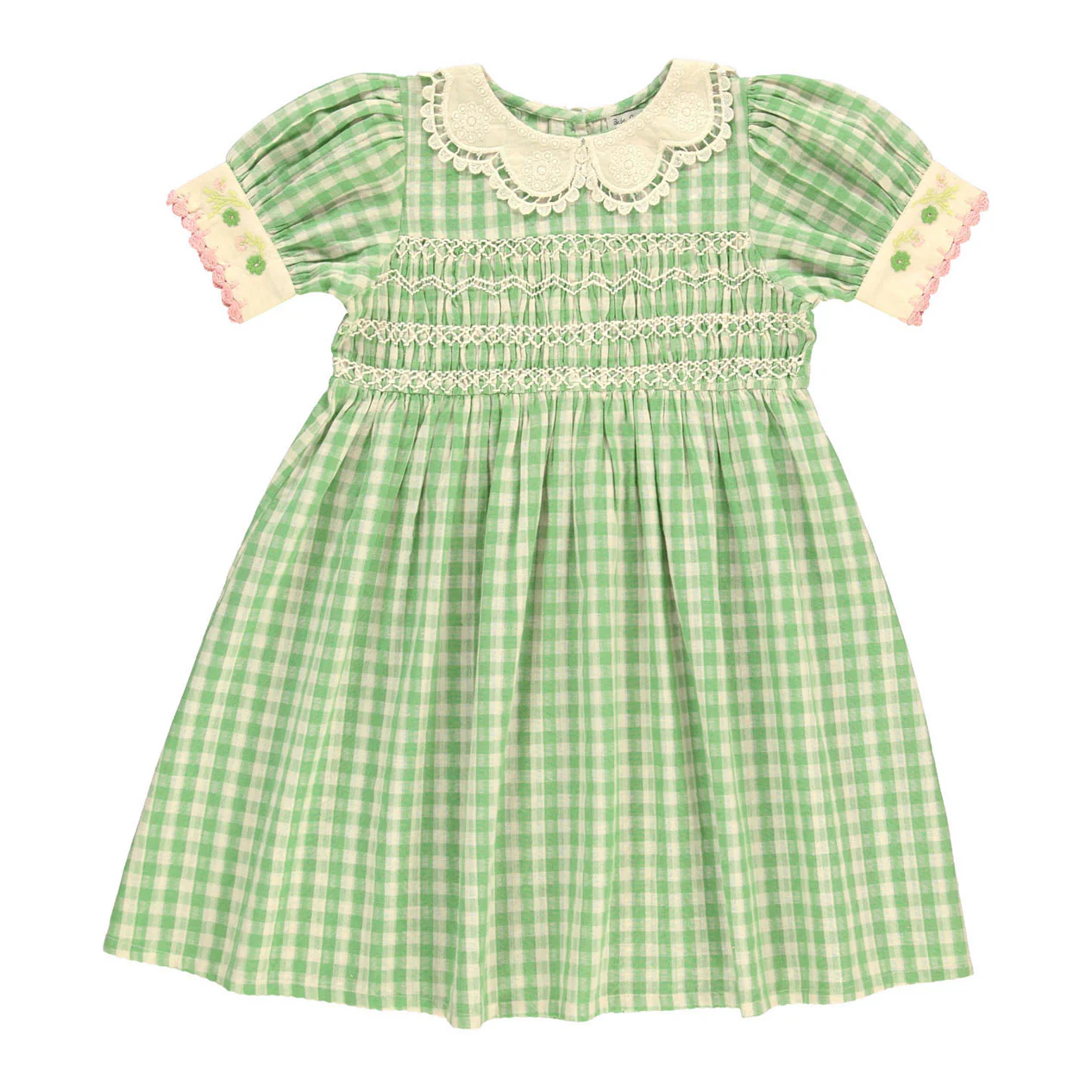 Bebe Organic Green Gingham Tilia Dress