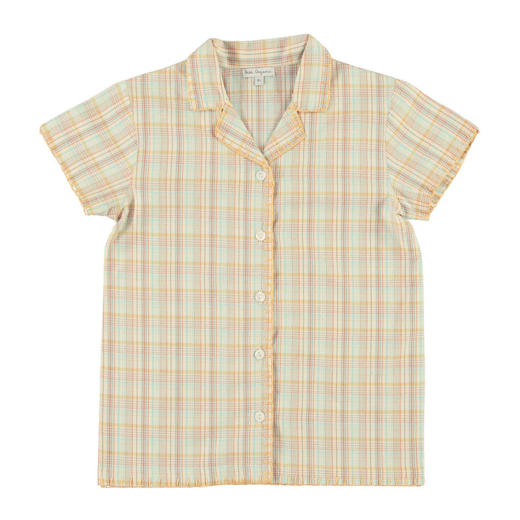 Bebe Organic Lagoon Checks Gio Shirt