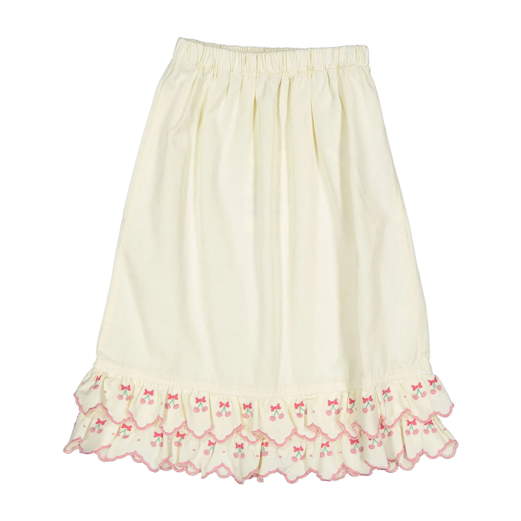 Bebe Organic Natural Cherry Denim Cerise Long Skirt