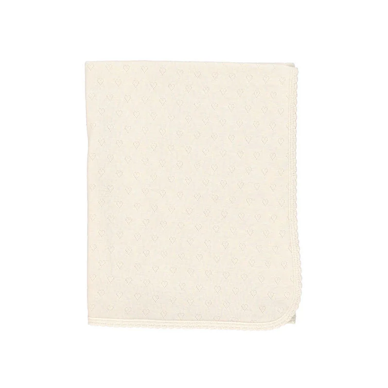 Bebe Organic Natural Heart Pointelle Blanket