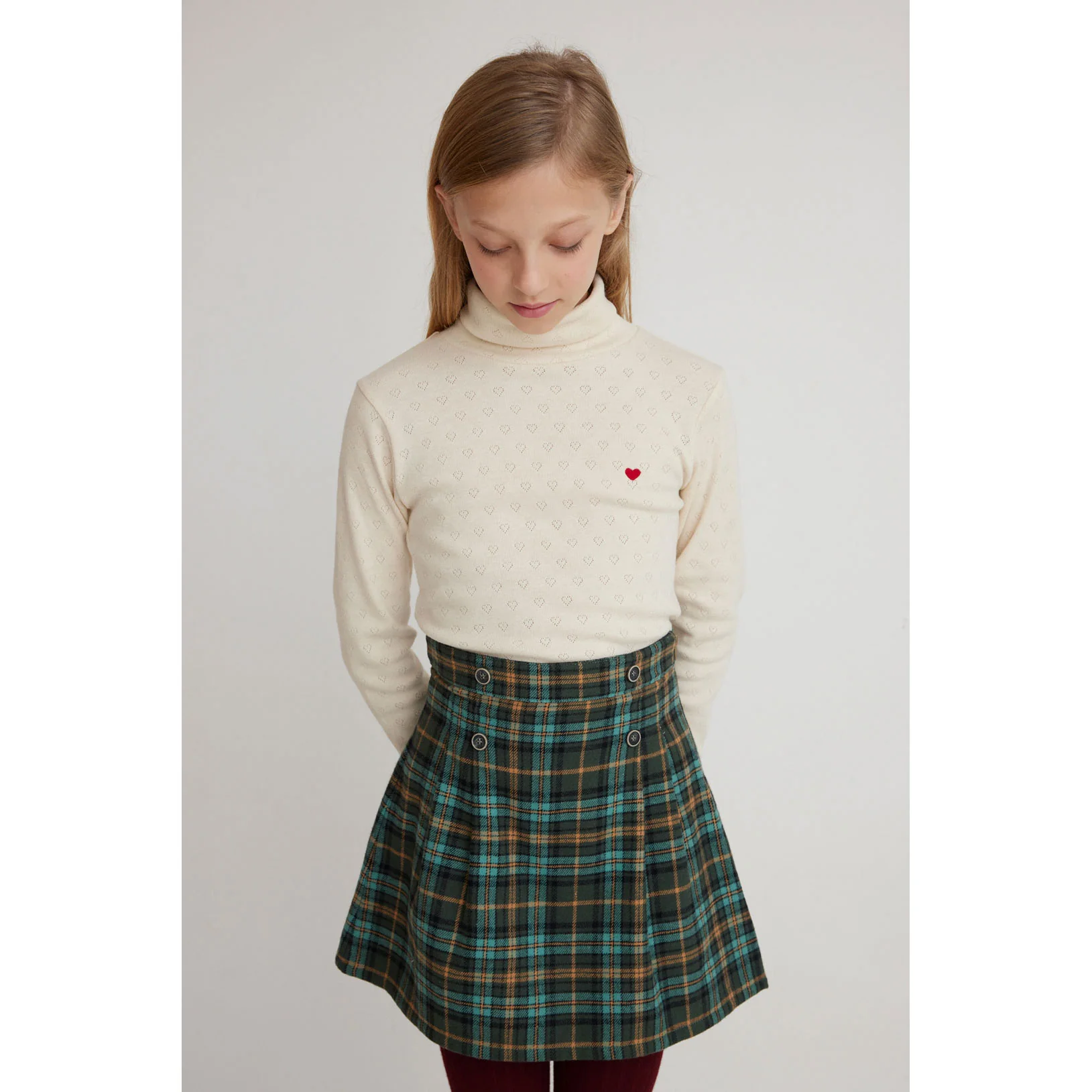 Bebe Organic Natural Heart Pointelle Turtleneck - Image 2