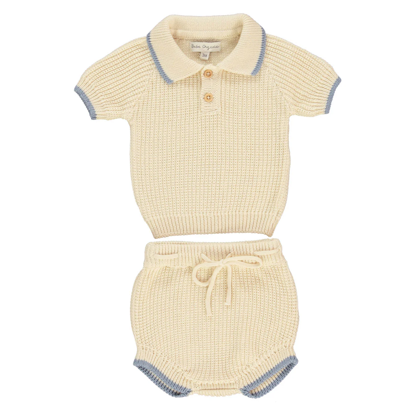 Bebe Organic Natural Knit Kane Baby Polo Set