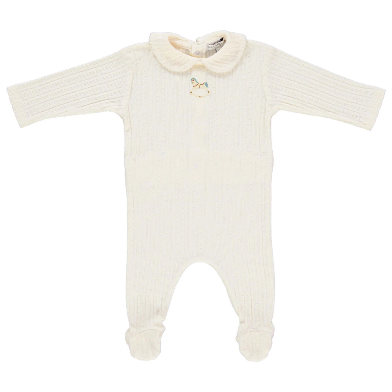 Bebe Organic Natural Pointelle Blue Bebe Overall