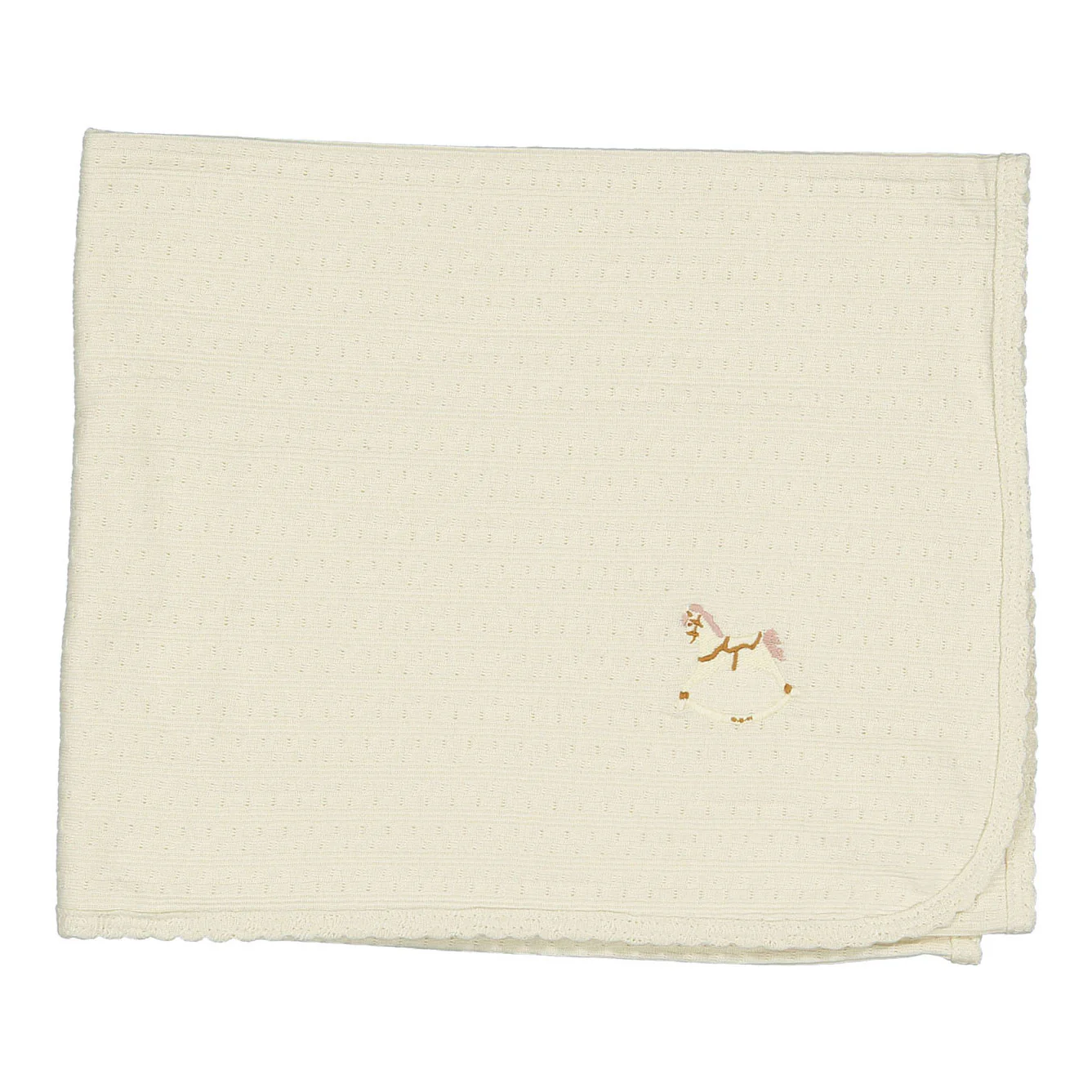 Bebe Organic Natural Pointelle Pink Bebe Blanket