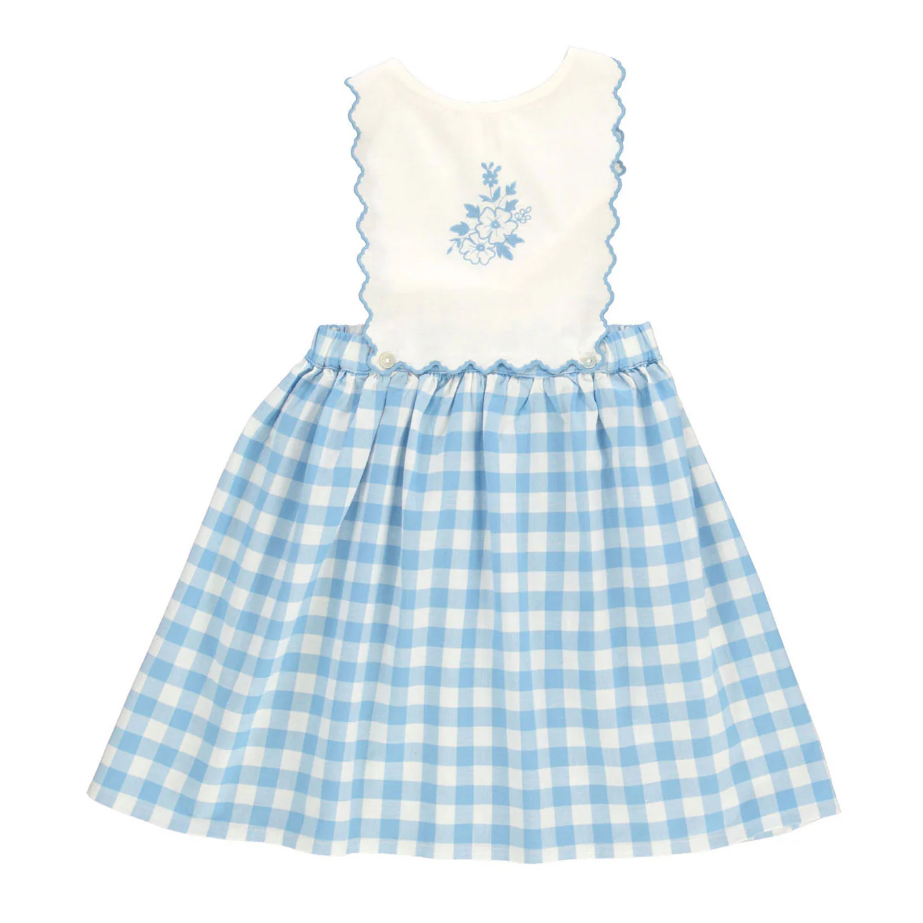 Bebe Organic Sailor Check Viola Apron Dress