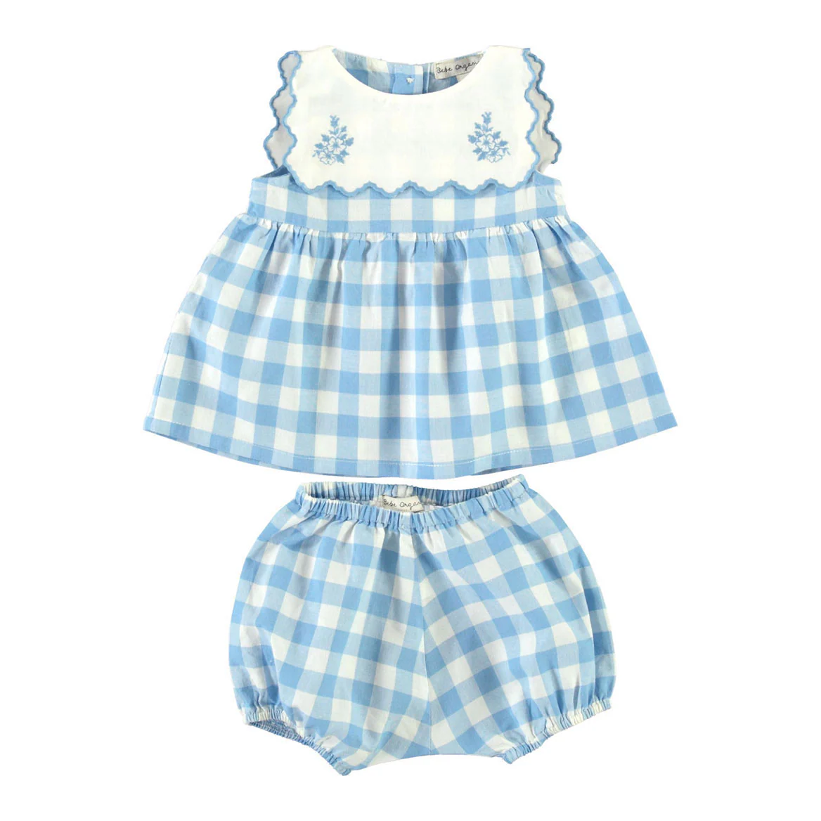 Bebe Organic Sailor Check Viola Baby Dress