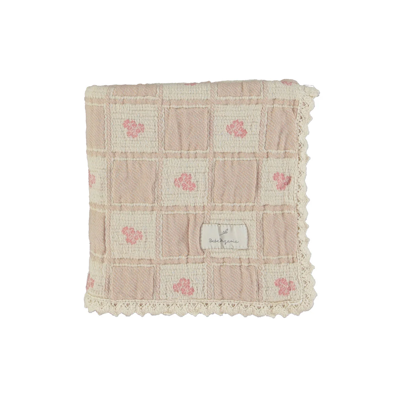 Bebe Organic Sand Floral Patchwork Blooms Blanket