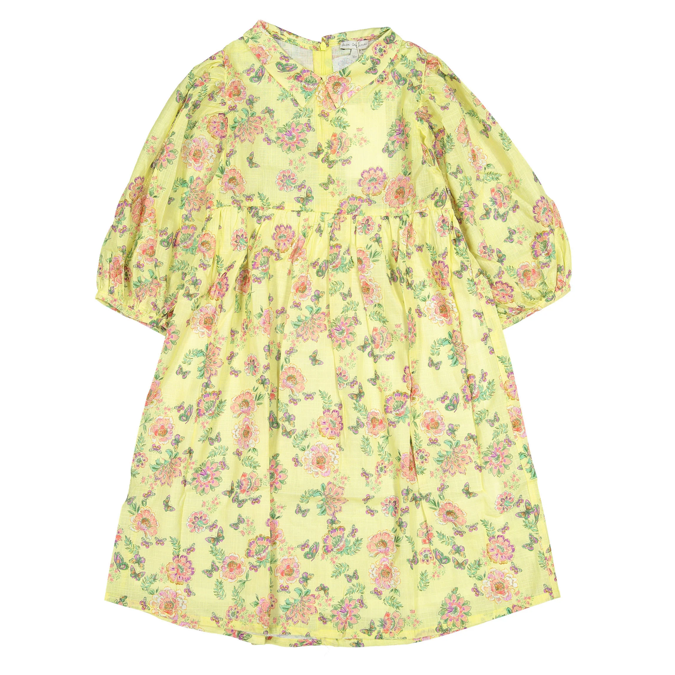 Bebe Organic Spring Meadow Sophia 3/4 Sleeves Dress