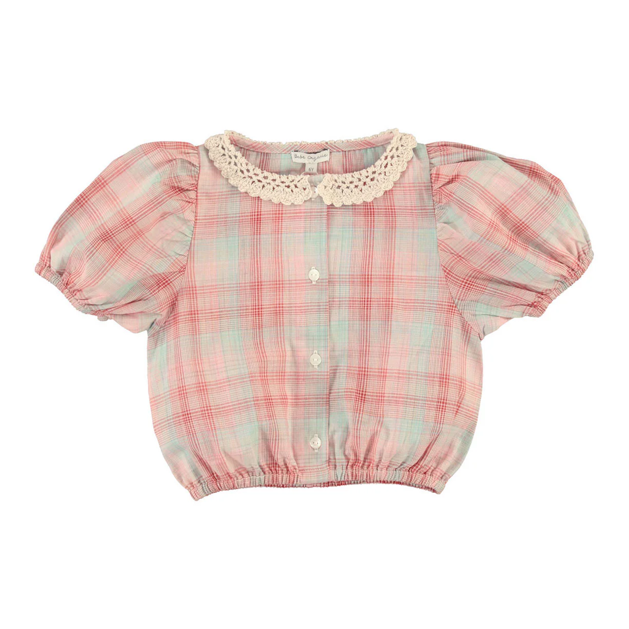 Bebe Organic Summer Check Nicole Blouse