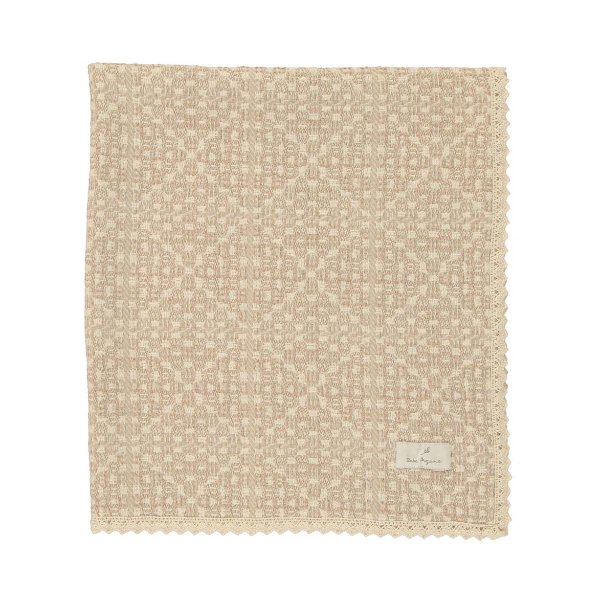 Bebe Organic Taupe Crochet Blanket