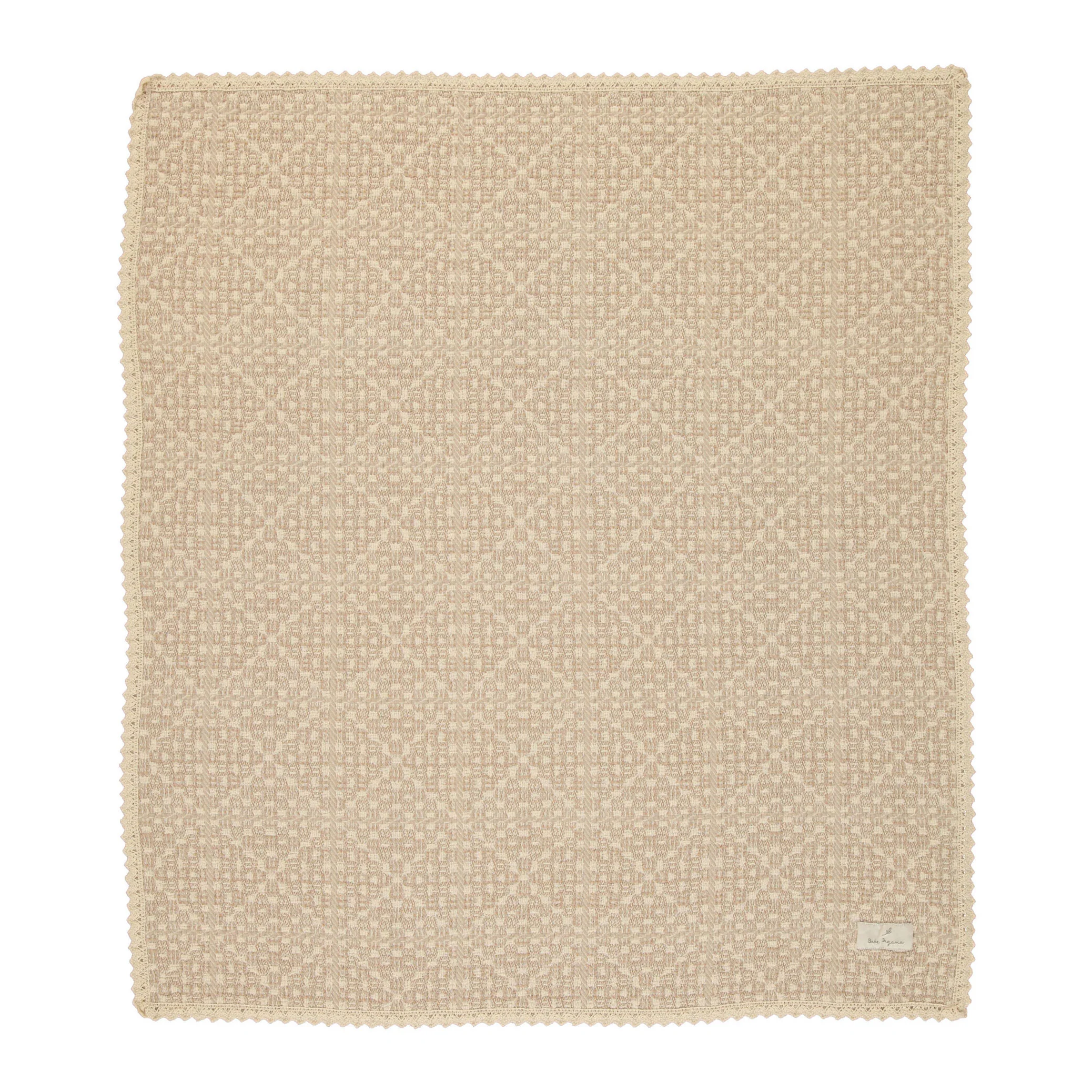 Bebe Organic Taupe Crochet Blanket - Image 2