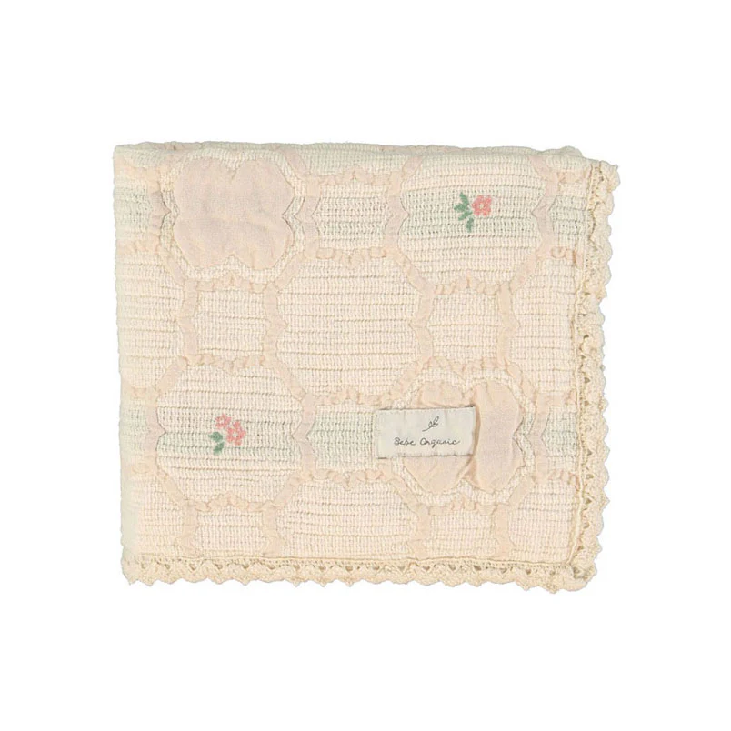 Bebe Organic Vintage Wallpaper Floral Cleo Blanket