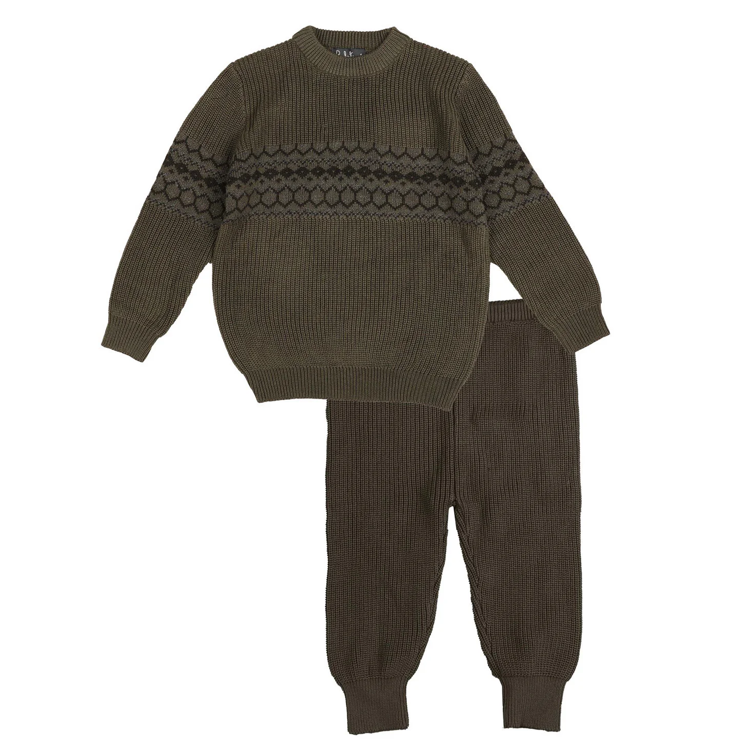 Belati Basil Intarsia Knit Baby Set