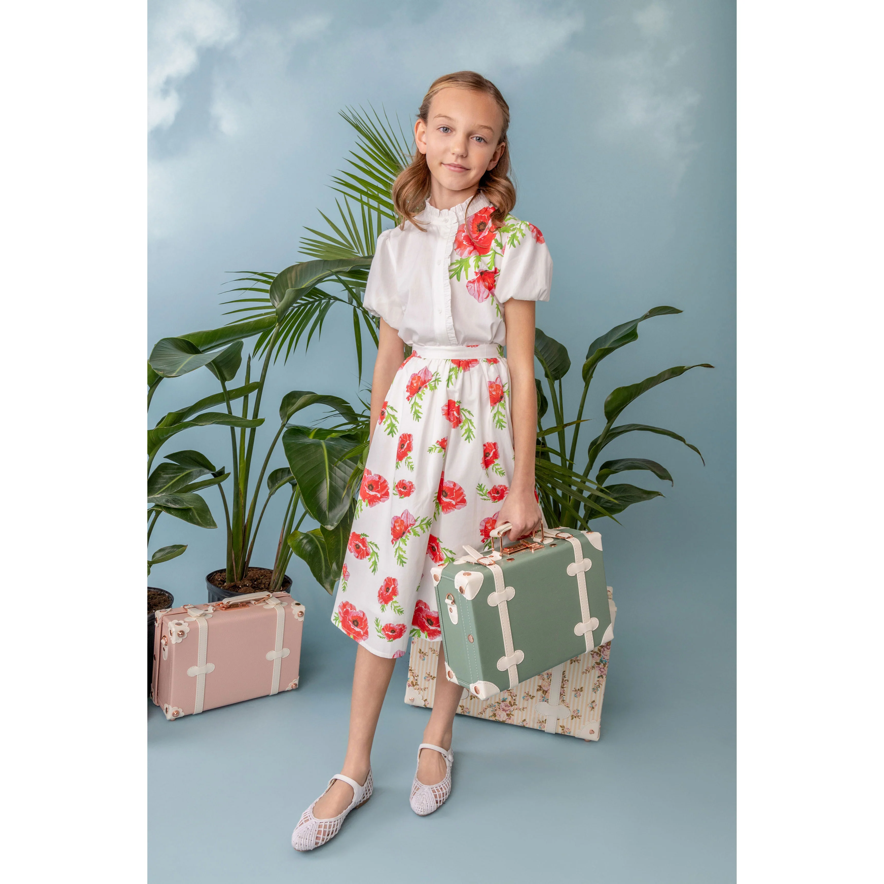 Belati Coral Flower Print Skirt Set - Image 2