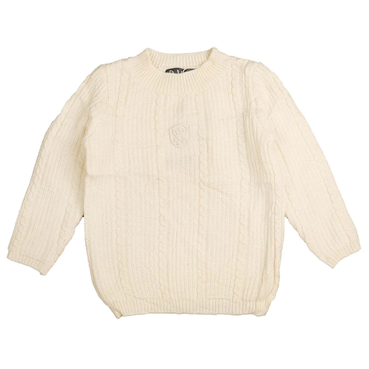 Belati Ivory Mock Neck Cable Knit