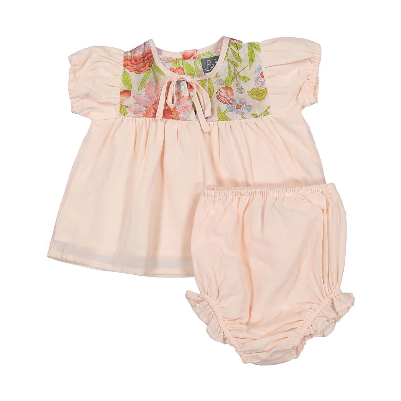 Belati Pink Floral Bib Baby Set