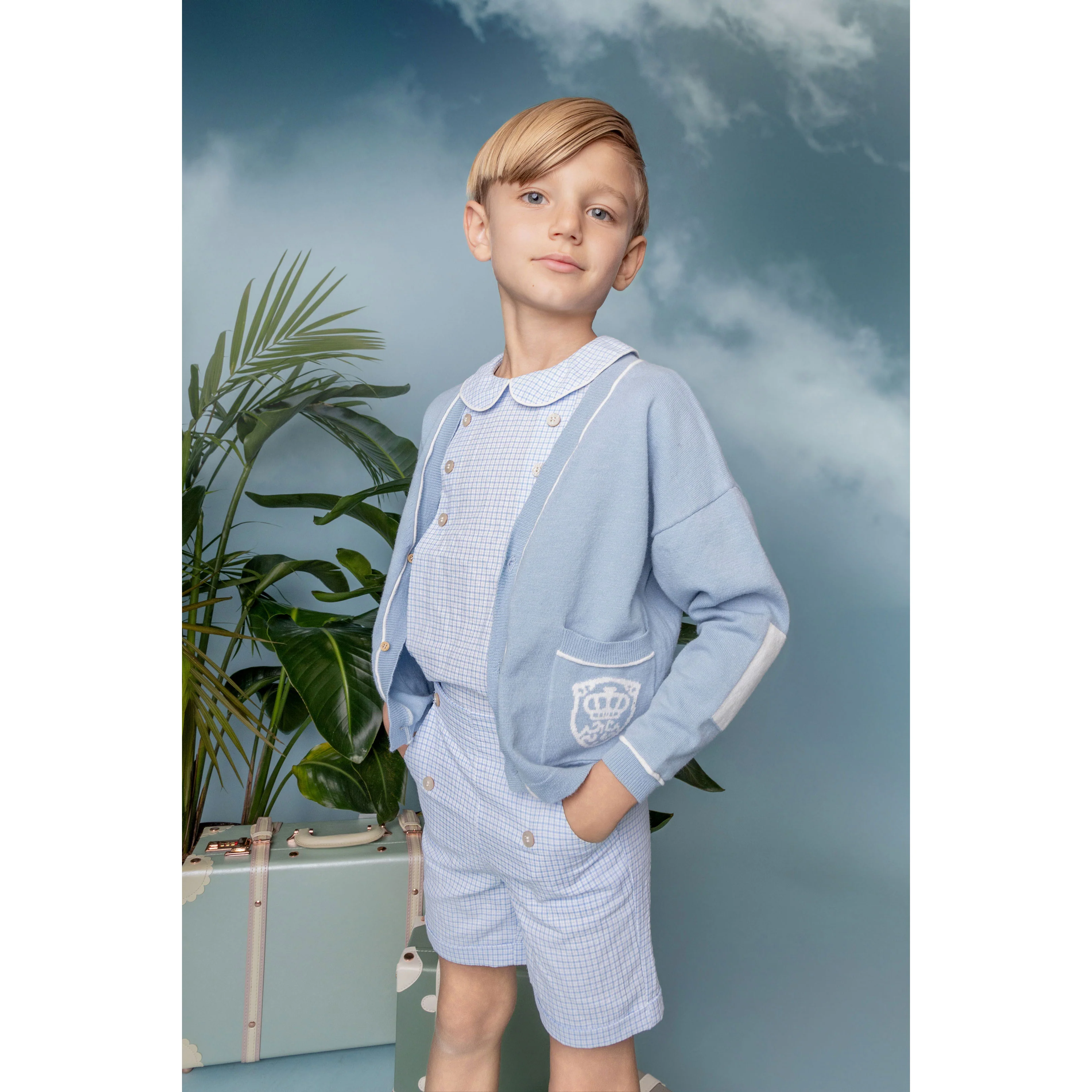 Belati Powder Blue Slub Cardigan - Image 2
