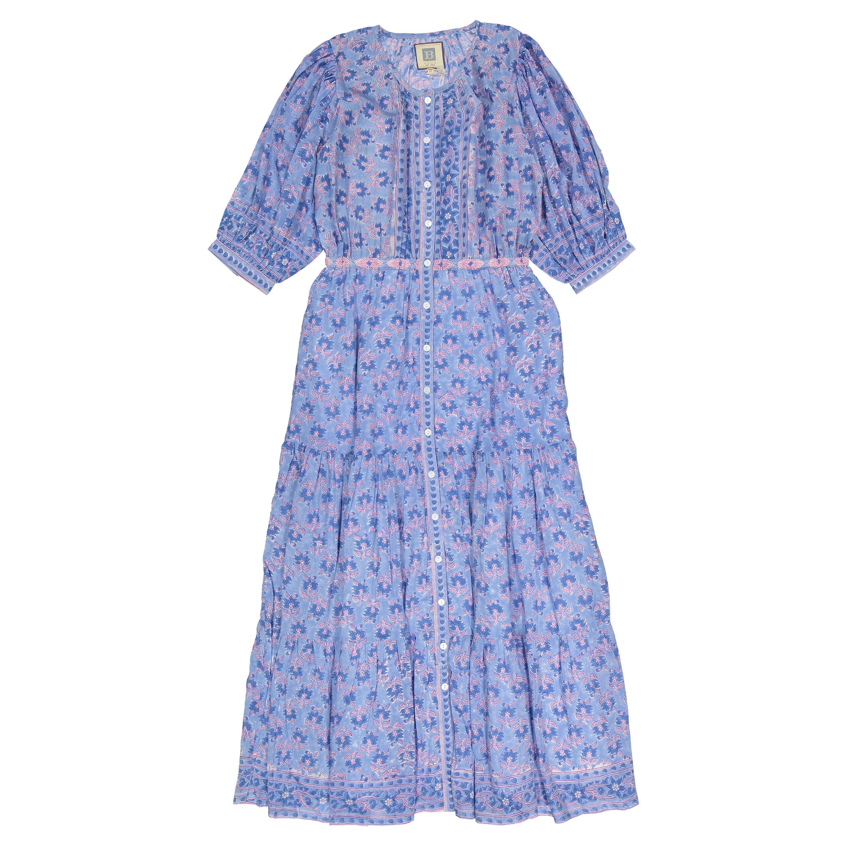 Bell Light Blue/Pink Print Rosie Maxi Dress