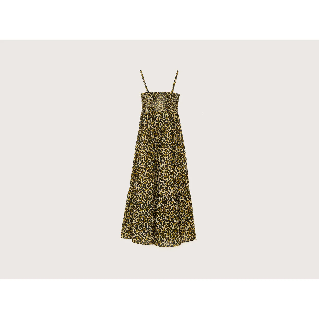 Bellerose Leopard Tiered Maxi Heather Dress