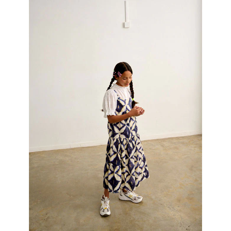 Bellerose White/ Purple Geo Designed Taiku Dress - Image 4