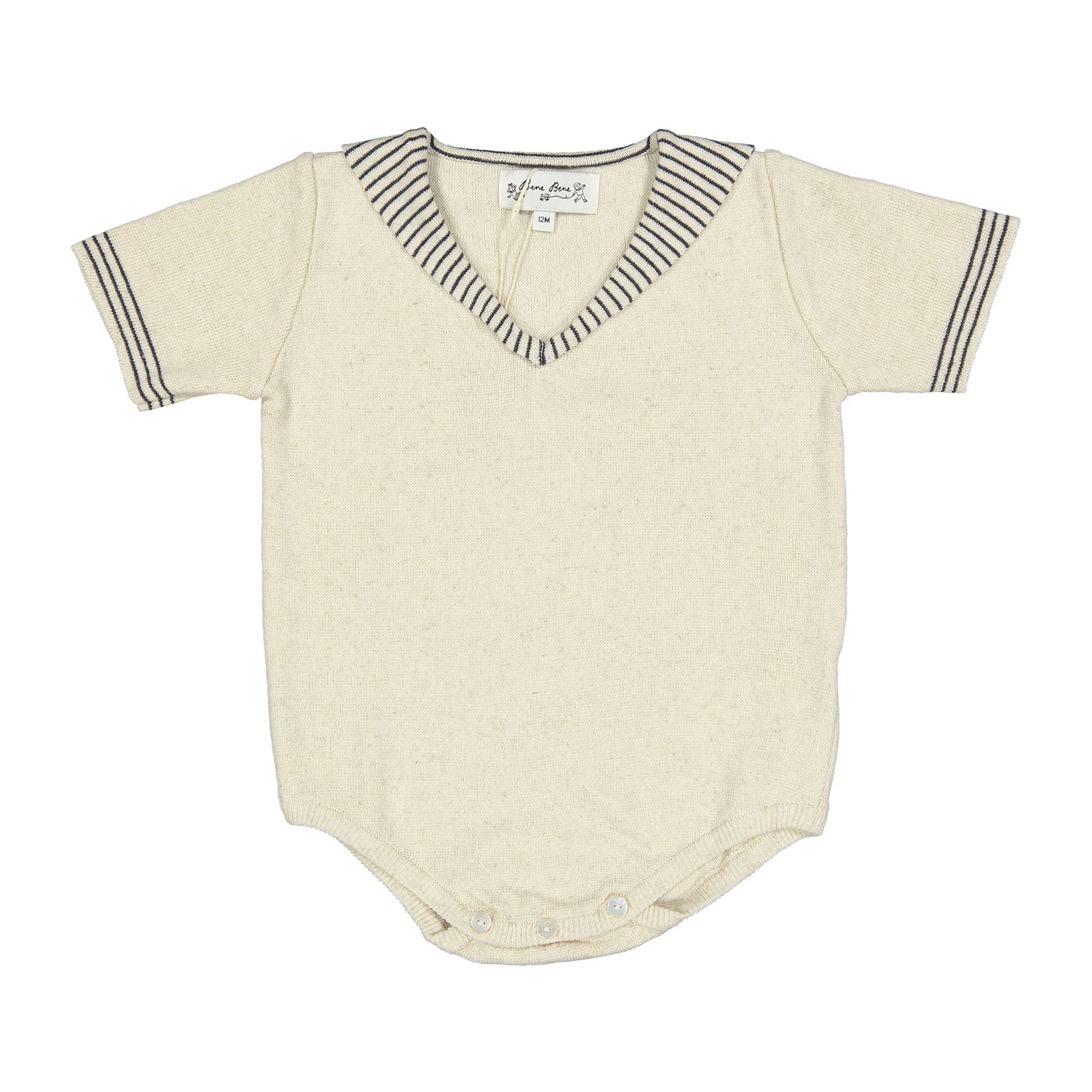Bene Bene Beige Baby Marine Collar Knit Body Suit