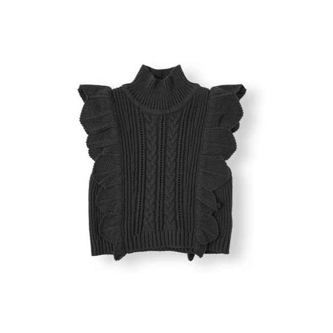 Bene Bene Charcoal Flutter Knit Vest