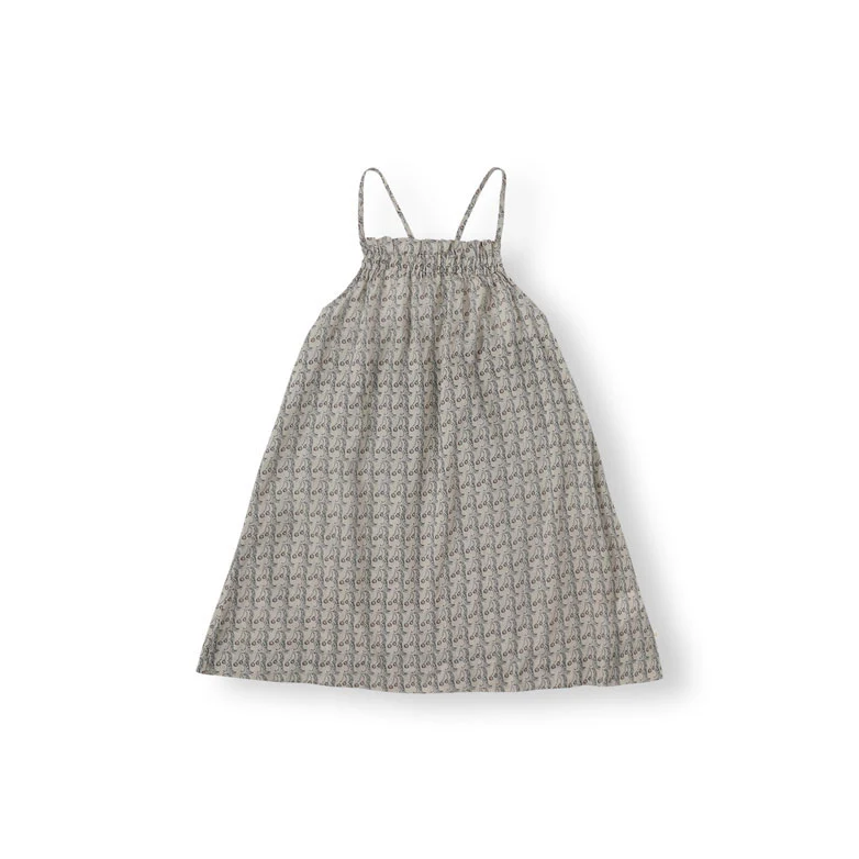 Bene Bene Grayish Blue Cherry Dot Sun Dress