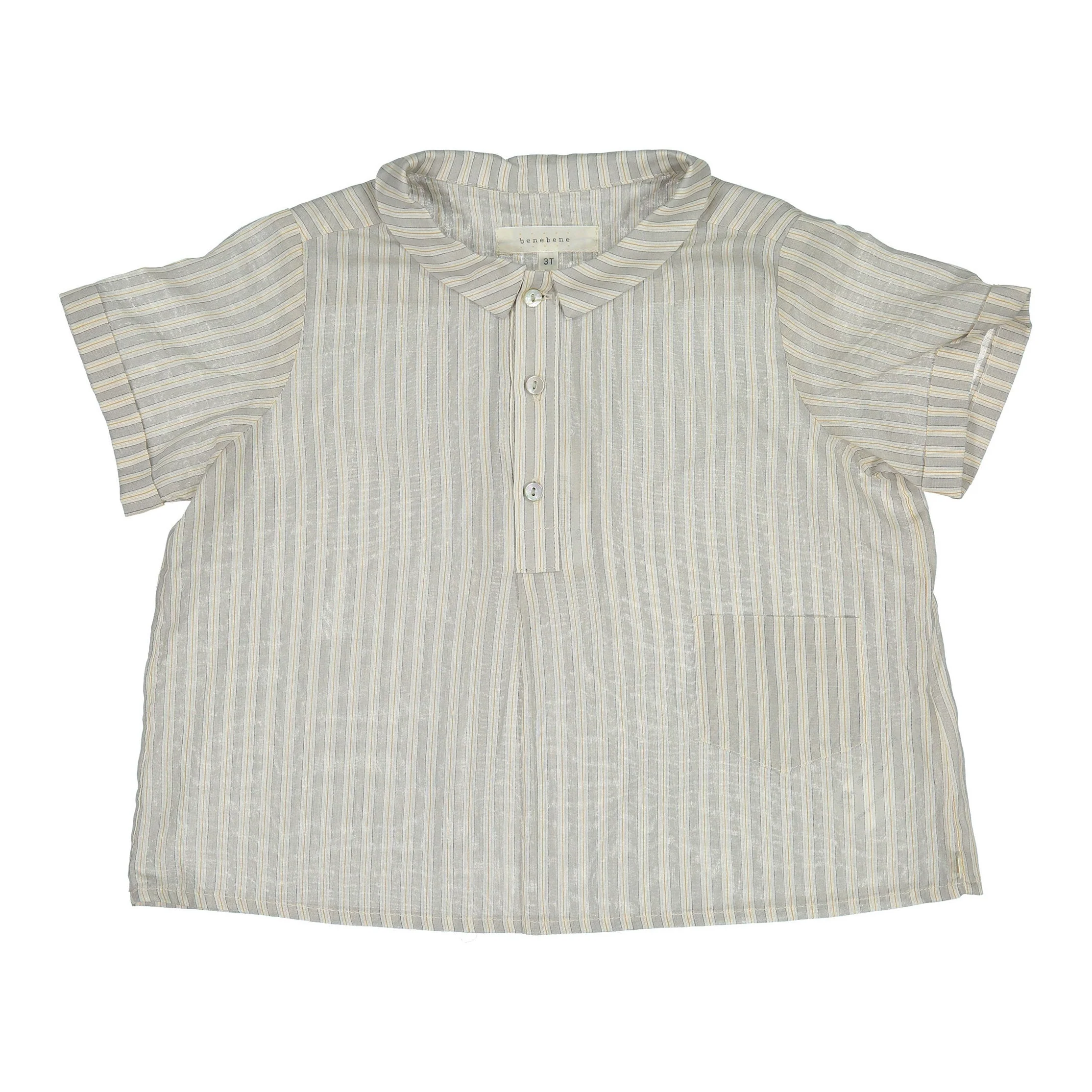Bene Bene Grayish Mint Ian Stripe Half Shirt